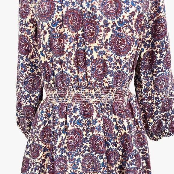 J. Crew Palermo Smocked Waist Mini Dress Floral Bouquet Linen Size Small S - Picture 4 of 16